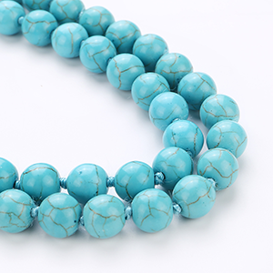 长款毛衣链饰品批发 复古绿松石打结女人项链混色