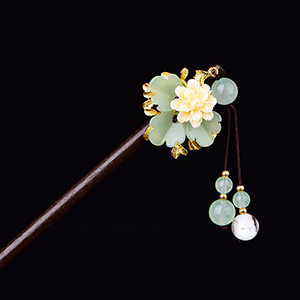 古装古典发钗盘发簪子装饰品头饰汉服旗袍表演琉璃首饰 古风发簪