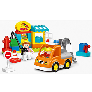 加油站38块儿童大颗粒拼插积木宝宝益智拼装3-6周岁男女孩玩具