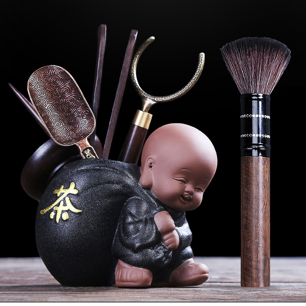 茶具配件功夫茶道六君子茶盘零配茶艺组合紫砂合金茶艺六君子套装