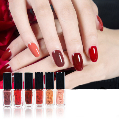 甲油套装美甲组合6色防水可剥无毒撕拉快干裸色亮片速干