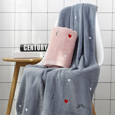  纯棉浴巾70*140 刺绣浴巾创意情侣浴巾毛巾全棉吸水加厚