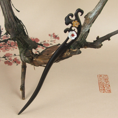 原创手工发簪复古黑檀木簪子古典发饰盘发创意头饰古风配饰女