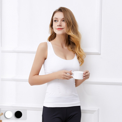 美体女士塑身衣腹肌田字产后收腹束身紧身衣打底背心胸垫瘦身