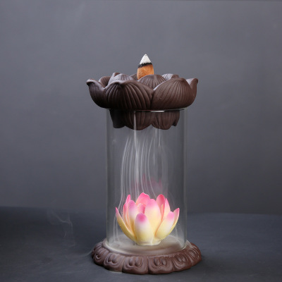 陶瓷莲花如来观音悟空创意摆件大圣归来防风玻璃香薰炉观赏檀香炉