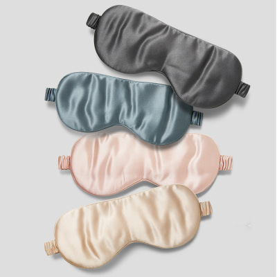 双面真丝蒸汽眼罩遮光睡眠按摩发热桑蚕丝刺绣眼罩