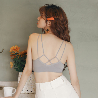 2020新款 裸氨百搭款防走光裹胸超弹无缝无钢圈聚拢美背少女文胸